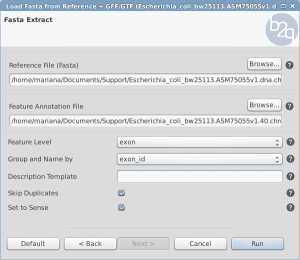 Load exon sequences from reference