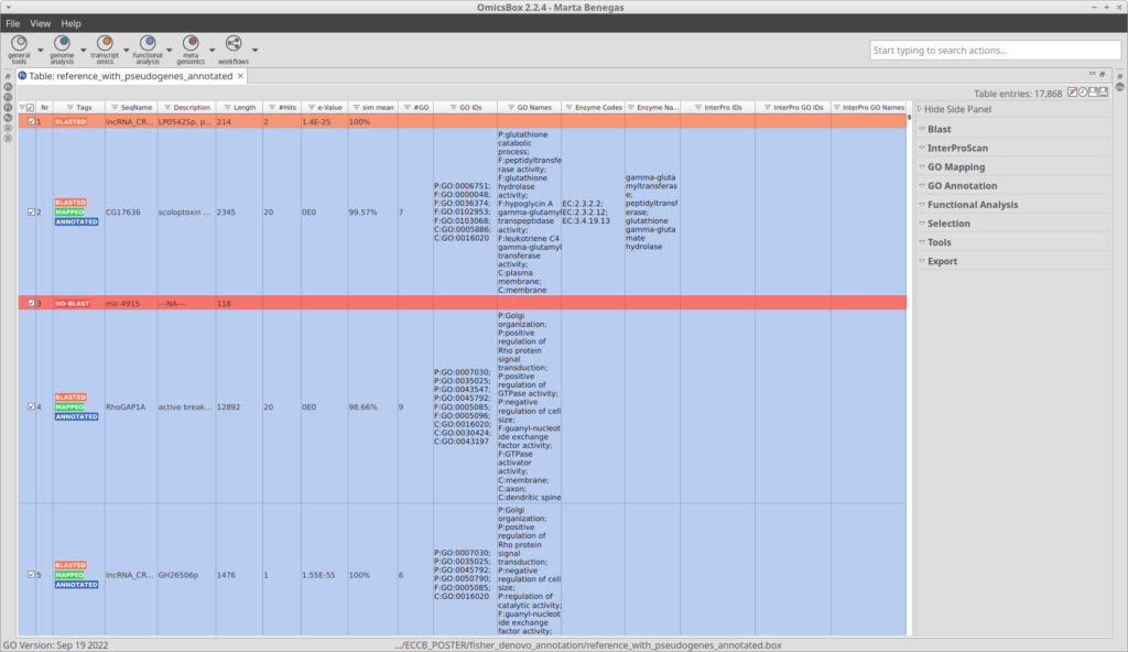 cell type identification with OmicsBox 2.2