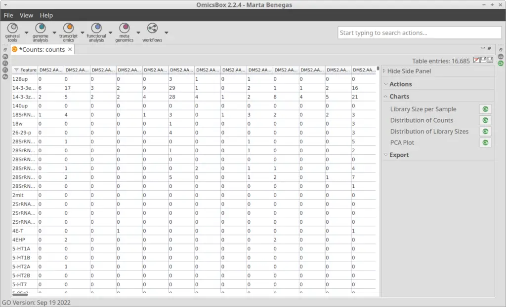 cell type identification with OmicsBox 2.2