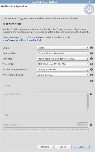 Load Tair Gene Ids from Biomart