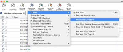 Make Blast Database Menu