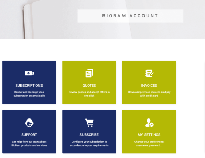 BioBam Account Dashboard